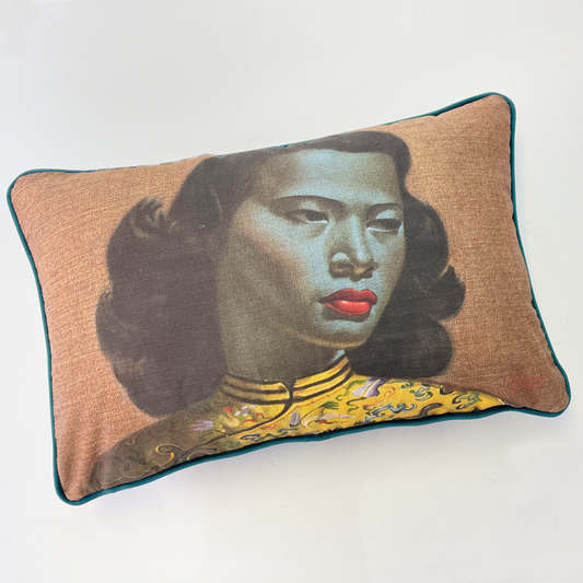 Chinese Girl Rectangle Cushion Cover - Tretchikoff