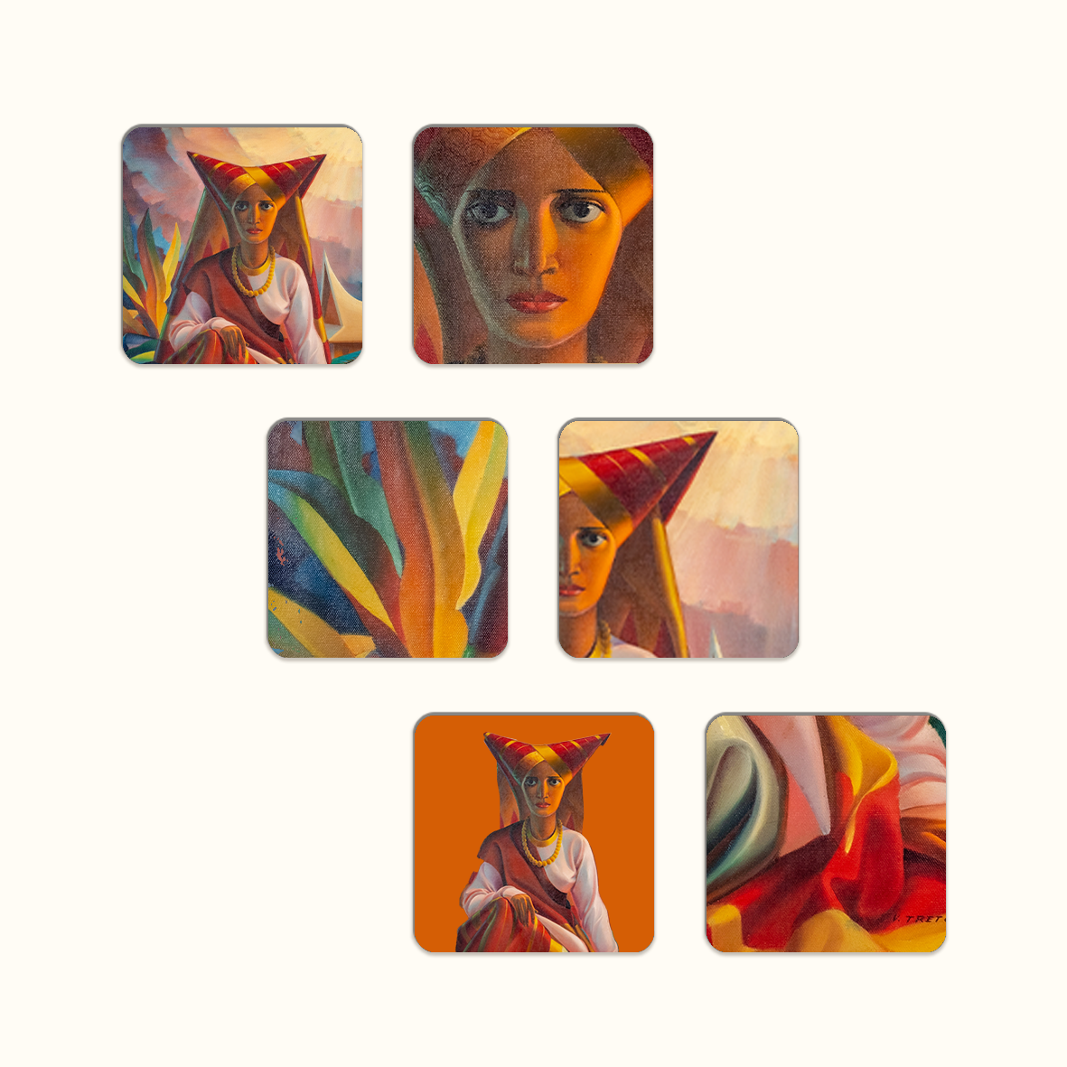 Lady of Sumatra Coaster Set - Tretchikoff