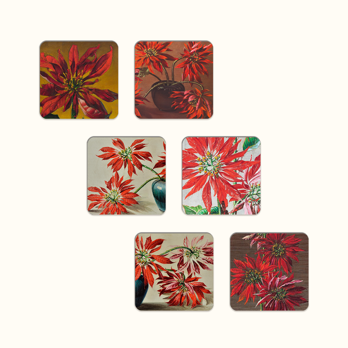 Poinsettias Coaster Set - Tretchikoff
