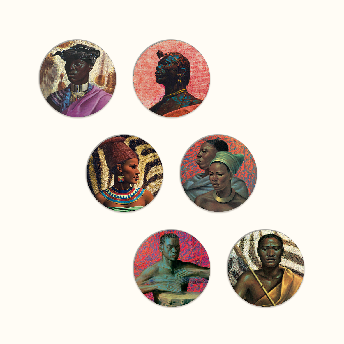 Africa Warriors Coaster Set - Tretchikoff