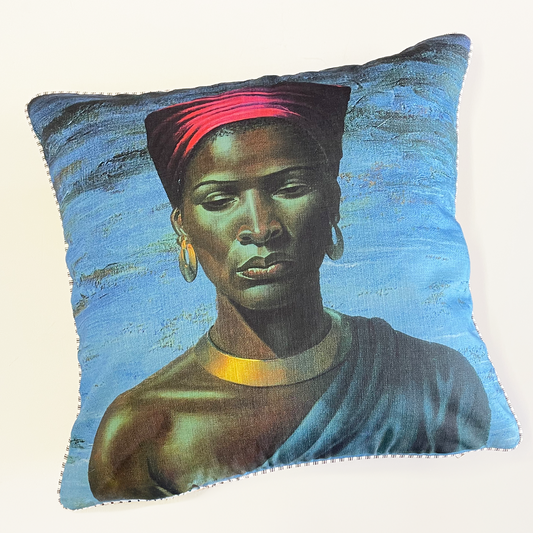 Zulu Girl Square Cushion Cover - Tretchikoff