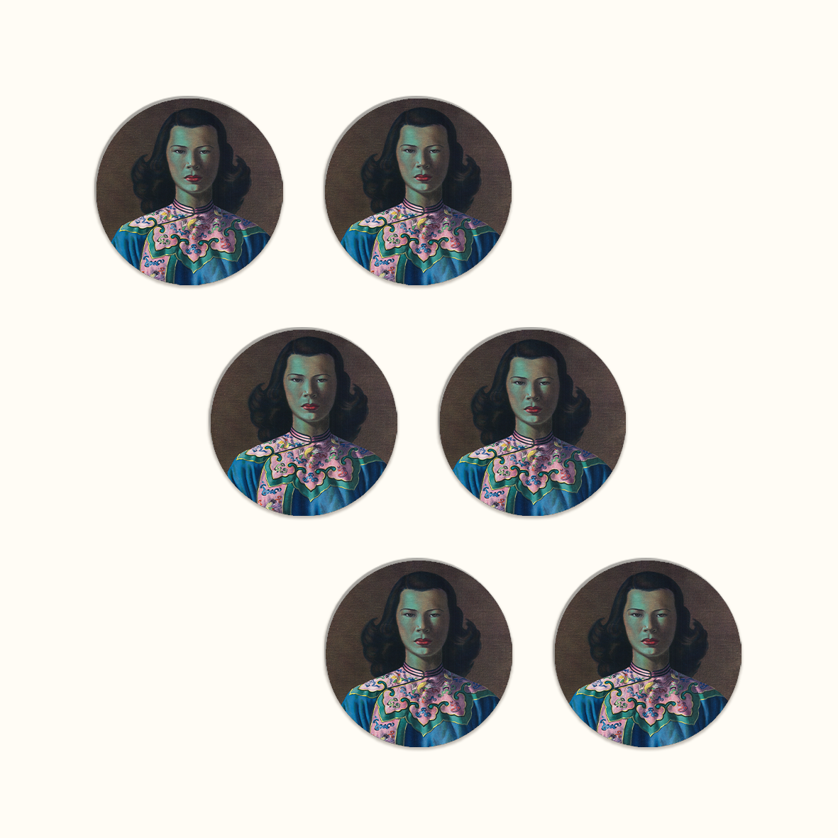 Blue Chinese Girl Coaster Set - Tretchikoff