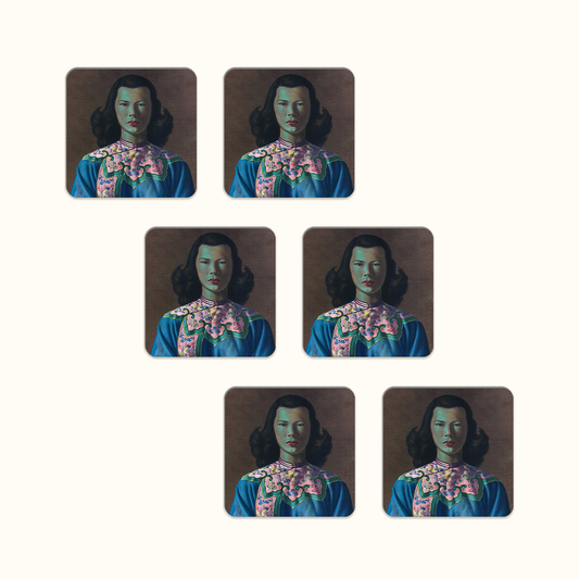 Blue Chinese Girl Coaster Set - Tretchikoff