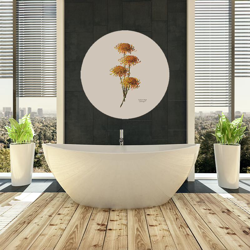 Chrysanthemums | Premium Vinyl Wall Decal | Tretchikoff