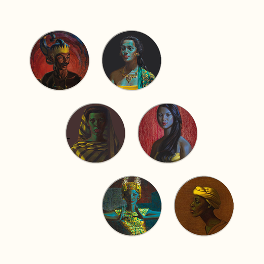 Portraits in Red and Gold Coaster Set - Tretchikoff