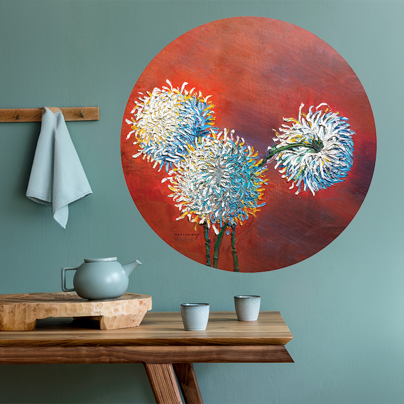 Still Life of Chrysanthemums | Premium Vinyl Wall Decal | Tretchikoff