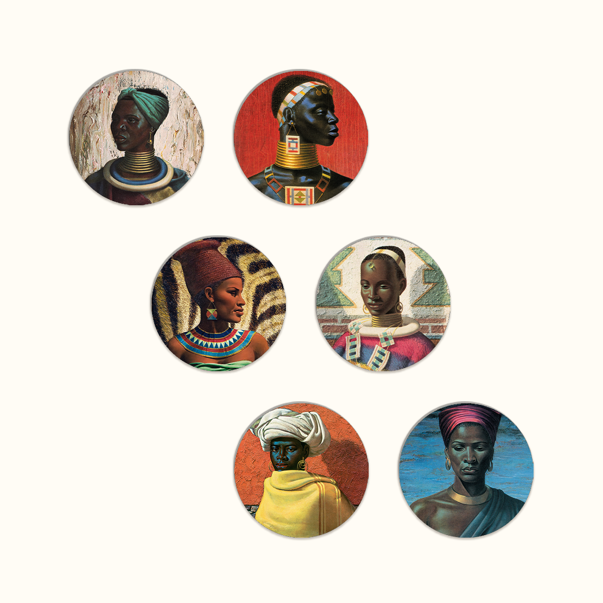 African Women Coaster Set - Tretchikoff