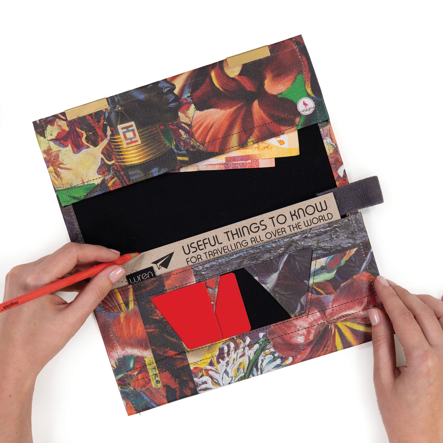 Wren Design ProtectPaper® Travel Organiser - RED - Tretchikoff Collage