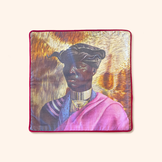Xhosa Chief Square Cushion Cover - Tretchikoff