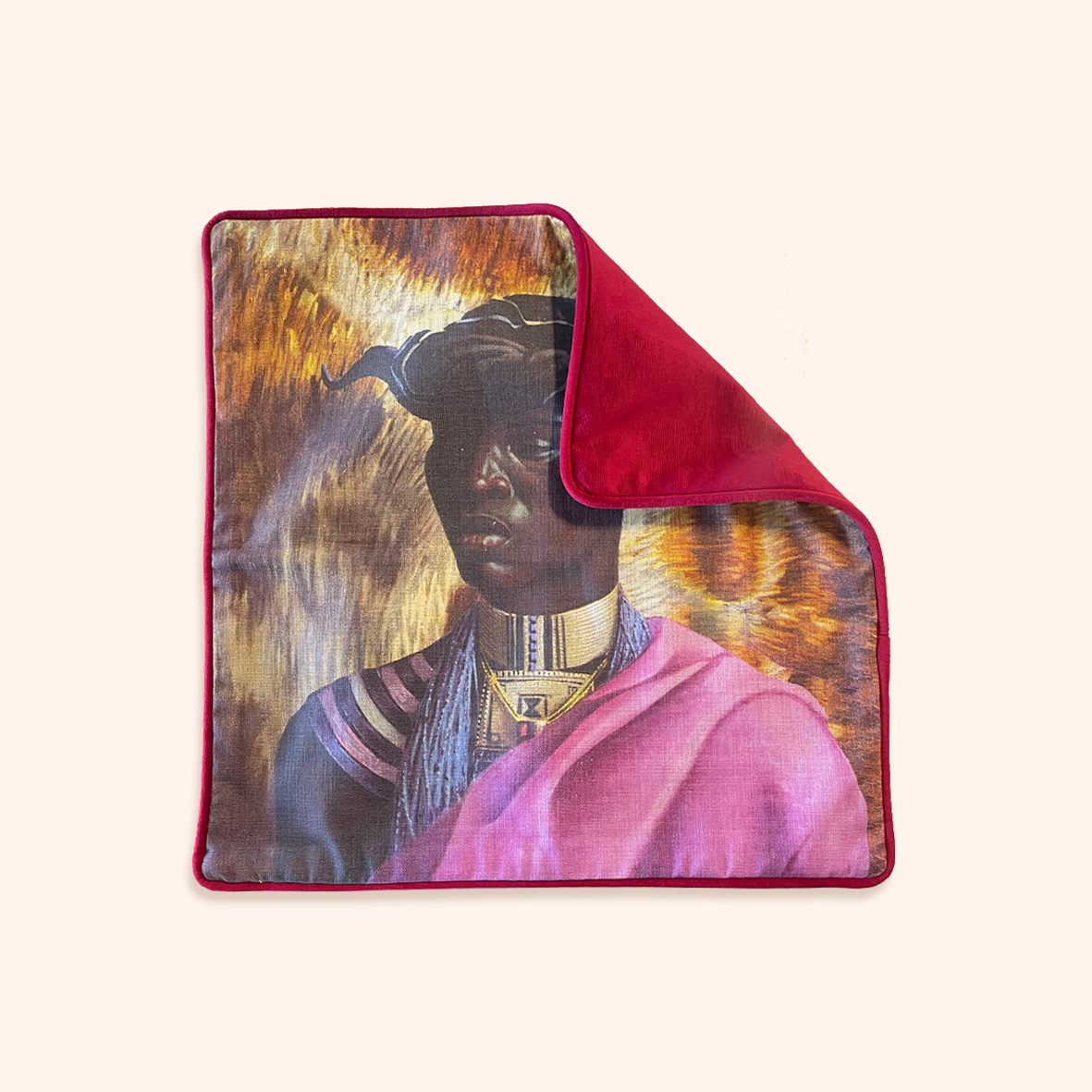 Xhosa Chief Square Cushion Cover - Tretchikoff