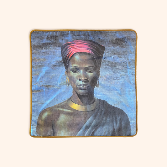 Zulu Girl Square Cushion Cover - Tretchikoff