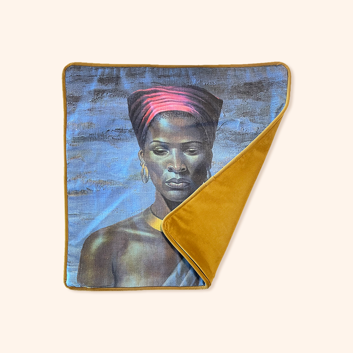 Zulu Girl Square Cushion Cover - Tretchikoff