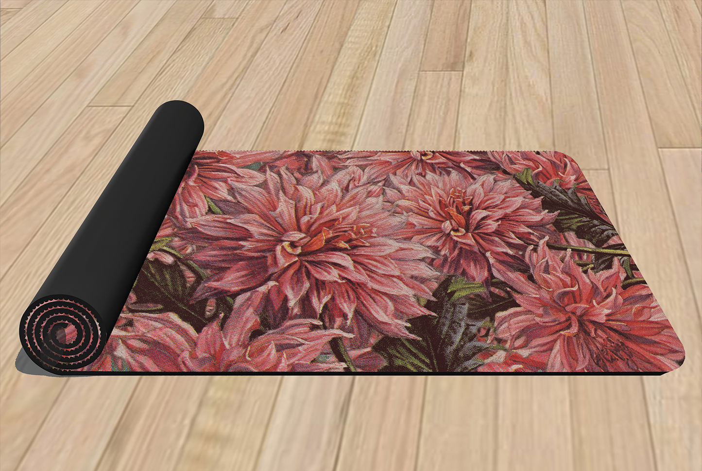 Dahlias Yoga Mat and Bag - Tretchikoff